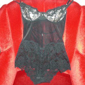 Victoria's Secret Size Small Black Teddy Shear and Lacy